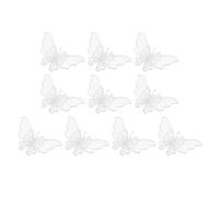 HAWILLOSCH 10Pcs Organza Butterfly Sewing Applique Patches White Lace Embroidered Motifs for Bridal Sash Dress Headbands Clothing DIY Crafts and Home Textile Decoration