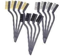 HAWILLOSCH 12pcs Small Industrial Wire Brushes Copper Wire Brush for Rust Removal and Deep Crack Cleaning Stiff Bristles for Paint Dirt Stove Tops and Small Parts Maintenance