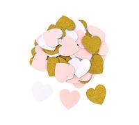 HAWILLOSCH 200PCS Love Heart Confetti for Birthday Wedding and Party Decoration White and Golden Paper Scatter for Celebrations