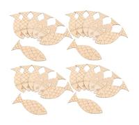 HAWILLOSCH 200pcs Wooden Fish Hanging Ornaments Natural Coastal Wall Decor for DIY Painting Rustic Nautical Beach Theme Art for Home Bathroom Bedroom Craft Projects