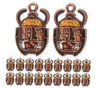 HAWILLOSCH 20pcs Diy Egyptian Jewelry Charms Ancient Egyptian Scarab Beetle Pendant Necklace Earring Keychain Accessory