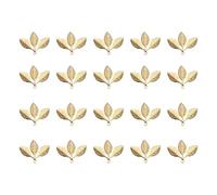 HAWILLOSCH 20Pcs Golden Copper Leaves Ornaments DIY Hanging Accessories for Crafting Smooth Surface Leaf Pendants for Home Classroom Boutique Decoration and Handmade Jewelry Making