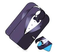 HAWILLOSCH 2pcs Adult Bibs Button Closure Washable Mealtime Protectors Suit Pattern for Elderly Food Catcher Design for Dining and Keeping Clothes Stain