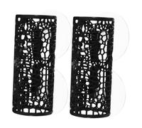 HAWILLOSCH 2pcs Betta Tunnel Aquarium Cave Hideout Safe Fish Tank Decoration with Hollow Swim Tube Shelter for Fish Shrimp Habitat Guppies Resting Ledge Black