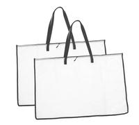 HAWILLOSCH 2pcs Large Transparent Art Portfolio Bag for Posters and Documents Storage Container Handheld Design for Artwork and Office Use