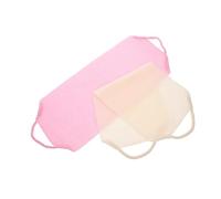 HAWILLOSCH 2pcs Natural Exfoliating Mitts for Body Care Long Strip Bath Accessory Soft Wash Gloves for Deep Cleansing for Daily Shower Routine Pink Beige