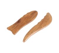 HAWILLOSCH 2Pcs Natural Wood Gua Sha Massage Boards Set, Handheld Finger and Fish-Shaped Scraping Plates, Portable Wooden Scraping Tools for Facial and Body Skincare Therapy