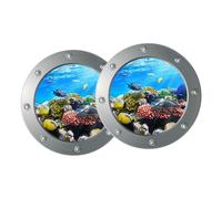 HAWILLOSCH 2pcs Ocean Animals Wall Sticker with Strong Adhesive Peel and Stick Sea World Mural for Bedroom Living Interior Decoration