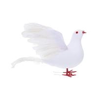HAWILLOSCH 2pcs Realistic Dove Decor Statue Outdoor Garden Fence Ornament Peace Pigeon Adornments