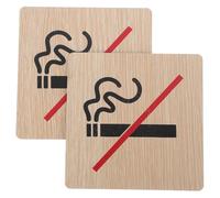 HAWILLOSCH 2pcs Wooden No Smoking Sign Warning Plaques for Indoor Outdoor Business Public Places Clear Symbol Text Vintage Style