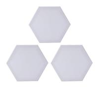 HAWILLOSCH 3 Pieces Hexagon Cotton Canvas Boards 12.5Cm Side Length DIY Art Painting Panels Artist Canvas Boards for Oil Painting and Sketching