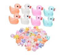 HAWILLOSCH 30pcs Mini Resin Duck Statues Glowing Cartoon Garden Lawn Decor Adorable Micro Landscaping Figurines for Car Balcony Decoration
