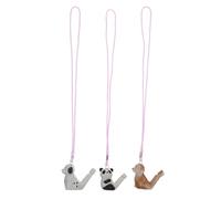HAWILLOSCH 3pcs Cute Ceramic Bird Whistles for Boys and Girls Educational Musical Toys Lanyards Featuring Panda Dalmatian and Brown Dog for Birthdays and Christmas Presents
