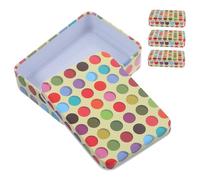 HAWILLOSCH 4-pcs Metal Playing Card Storage Box Set Portable Tinplate Card Holder Organizer for Trading and Game Display Suitable for Indoor and Outdoor Game Storage