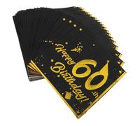 HAWILLOSCH 40pcs Elegant Reusable Birthday Napkins Foil Design for Birthday Celebrations Thick Versatile and Easy Cleanup Paper Serviettes for Upscale Party Decorations