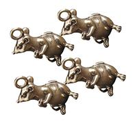 HAWILLOSCH 4pcs Retro Rat Adornment Brass Pendant Charm Rat Keychain for Home Office Decor