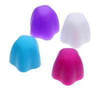 HAWILLOSCH 4pcs Silicone Toothpaste Caps and Dispenser Set Self-Closing White Toothpaste Squeezer Multipurpose Cover for Bathroom and Travel Use