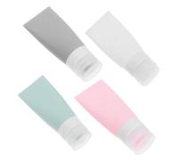 HAWILLOSCH 4pcs Silicone Travel Bottles Set Small Containers for Toiletries Refillable Squeeze Bottles Travel Size Shampoo Lotion Gel
