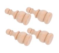 HAWILLOSCH 4pcs Unfinished Solid Hardwood Porch Flag Finials Decorative Wood Craft Toppers for Mailbox Posts Deck Railings Outdoor Post Caps with Roman-Inspired Carving