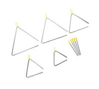 HAWILLOSCH 5 Sets Triangle Percussion Instrument for Triangle Bells with Strikers Educational Music for Boys and Simple Design for and Tone
