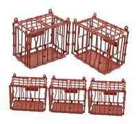 HAWILLOSCH 5pcs Mini Animal Cage Model Set 8cm High Plastic Decorative Pet Cage Diy Toy Accessories for Sand Table and Miniature Scenes