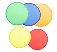 HAWILLOSCH 5pcs Portable Folding Fans Lightweight Handheld Round Fans with Vibrant Colors Red Orange Yellow Green Blue for Summer Decor Weddings Travel