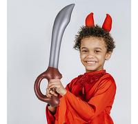 HAWILLOSCH 6 Pcs Inflatable Pirate Sword Props Pirate Swords Coffee for Themed Parties Halloween Decorations and Imaginative Play Activities