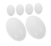 HAWILLOSCH 6 Pcs Unfinished Wooden Easter Eggs for DIY Paint Crafts Realistic Decorative Eggs for Family Activities for Easter Party Decorations