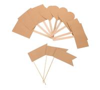 HAWILLOSCH 60pcs Kraft Paper Cake Toppers: Birthday Cupcake Blank Decorating Topper Markers - DIY Inserted Picks with Different Shape