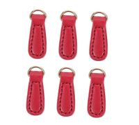HAWILLOSCH 6pcs Leather Zipper Pull Zip Puller Head Replacement Zipper Pull Replacement Slider Durable Zipper Pullers Generic Handbag Zipper Replacement Purse Black Handbag Zipper Zippers Red