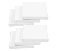 HAWILLOSCH 6pcs Mini White Canvas Boards for Painting with Easels Highly Absorbent Cotton Surface Suitable for Oil Acrylic Watercolor Easy Display Art Supplies for Artists and DIY Craft