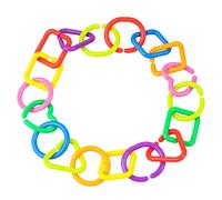 HAWILLOSCH 75pcs Linking Rings for Geometric Cognition Montessori Early Education Safe Links for Fine Motor Skill Development Crib Stroller Attachment