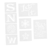 HAWILLOSCH 8pcs Christmas DIY Stencil Templates for Painting and Drawing Reusable Snowflake and Letter Patterns for Holiday Crafts Greeting Cards Scrapbooks and Home Decoration