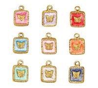 HAWILLOSCH 9pcs Butterfly Bracelet Charms Jewelry Butterfly Pendant Necklace DIY Charms