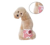 HAWILLOSCH Adjustable Stripe Pattern Dog Physiological Pants Female Dog Menstruation Sanitary Diapers Red S Comfortable Breathable Pet Safety Pants to Furnishings