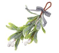 HAWILLOSCH Artificial Christmas Branches Hanging Stem with Leaves and Bright Bows Plastic Faux Sprigs for Door Garland Floral Arrangement Tree Decorations Holiday Home Decor