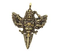 HAWILLOSCH Brass Vajra Pestle Pendant Keychain Antique Decorative Necklace Versatile Brass Craft with Fine Details for Keychains DIY Projects