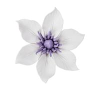 HAWILLOSCH Ceramic 3D Clematis Wall Decor White Flower Art Wall Hanging Small Porcelain Decorative Ornament for Bedroom Study Bathroom Home or Commercial Spaces 1 pc