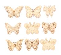 HAWILLOSCH Craft Log Slices 100pcs Wooden Pieces Non-Porous Butterfly Wood for DIY Art Projects