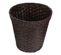 HAWILLOSCH Creative Paper Woven Storage Basket Wastebasket for Home Office Use Chic Coffee Color Handwoven Paper Straw Container for Stylish Organization