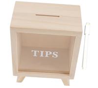 HAWILLOSCH Creative Wooden Piggy Bank with Marker Clear Multi-use Money Savings Jar for Teach Saving Habits Home Decor Unbreakable Display Case