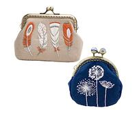HAWILLOSCH Embroidery Coin Purse Starter Kit for Beginners DIY Wool Needle Kit Handmade Embroidery Tools for Girls
