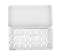 HAWILLOSCH Empty Watercolor Paint Pan Plastic Case 24 1ml Slots White Tin for Artists and Students Portable Watercolour Palette for Painting and Travel