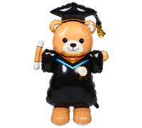 HAWILLOSCH Graduation Party 3D Extra Large Standing Bear Balloon for Photo Background Inflatable Cartoon Animal Decoration for Preschool and Nurse Graduation Celebrations