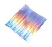 HAWILLOSCH Iridescent Cellophane Window Film Blue Transparent Holographic Decorative Glass Sticker with Rainbow Effect for Home Office Photography Filter Self Adhesive Cling Printing