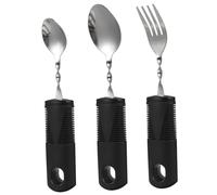 HAWILLOSCH Large Handle Eating Utensils Portable Adaptive Utensils for Elderly Disabled Patients Anti-Shaking Cutlery Set