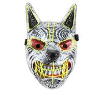 HAWILLOSCH Luminous Halloween Mask Scary LED Wolf Face Mask for Parties Breathable Comfortable Fit for Creating Memorable Moments Unique Design for Festive Atmosphere