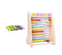 HAWILLOSCH Multi-functional Computing Rack Wooden Calculation Stand Educational for Early Math Learning Beads Lightweight Portable Montessori Drawing Board