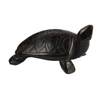 HAWILLOSCH Obsidian Dragon Turtle Ornament Black Ink Jade Animal Sculpture Stable Bottom Mini Turtle Figurine Desktop Decor