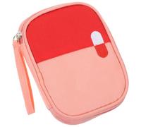 HAWILLOSCH Portable First Aid Travel Bag in Pink Oxford Cloth with Long Life Use and Fully Opened Design, Convenient Storage for Outdoor Activities and Handbag, Hiking Nursing Pouch
